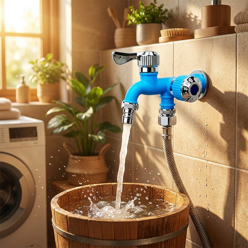 Dual Outlet Washing Machine Faucet