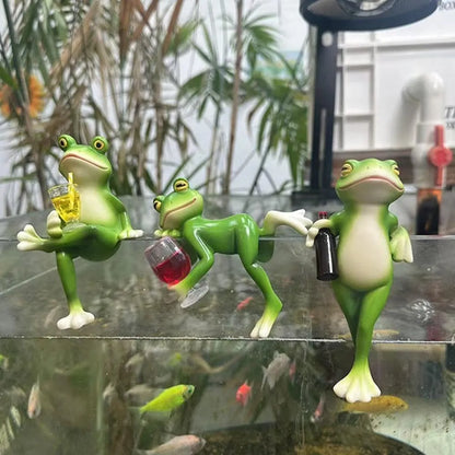 🐸Resin Frog Figurines Planter Decor - Whimsical Little Cute Frog Statue for Plant Pot