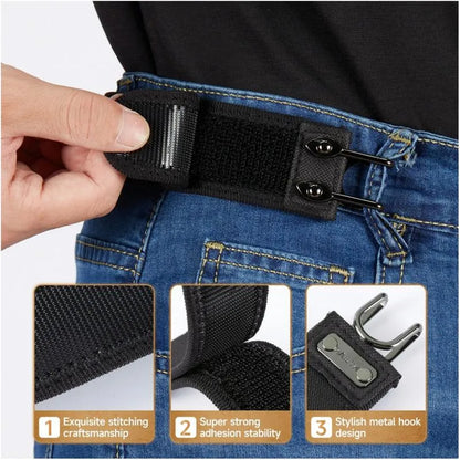 2-Pack Tactical Stretch Belts with Metal Hook Buckles – Black 🖤