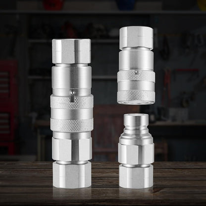 💯VEVOR 1/2" Flat Face Hydraulic Couplers, 1/2" NPT Skid Steer Hydraulic Quick Connect Couplers with 2 Dust Caps (ISO16028)