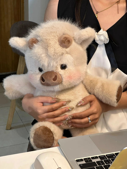 🐂 Highland Cow & Pig Plush | Soft Farm Animal Stuffed Toy