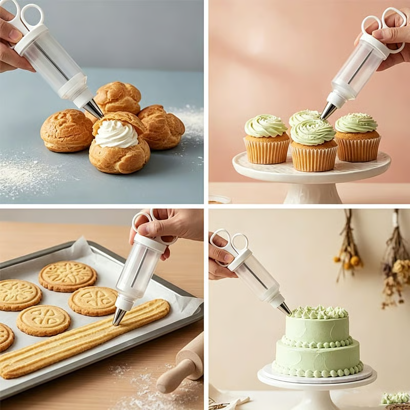 🧁 Stainless Steel Cream Piping Nozzles for Cakes & Cupcakes