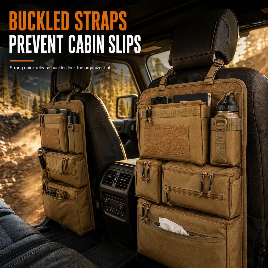 Tactical Car Backseat Organizer 🚙 – Heavy-Duty Nylon Storagev