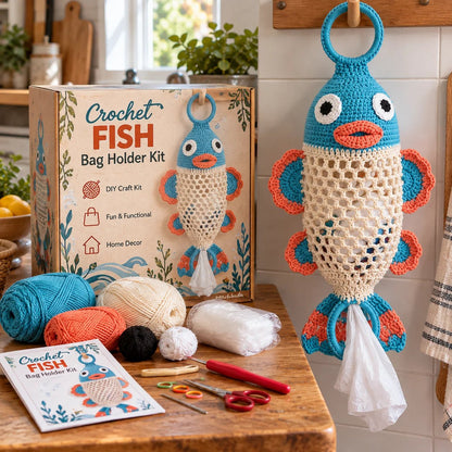 🧶 Crochet Animal Storage Kit – DIY Hanging Organizer with a Cute Handmade Look