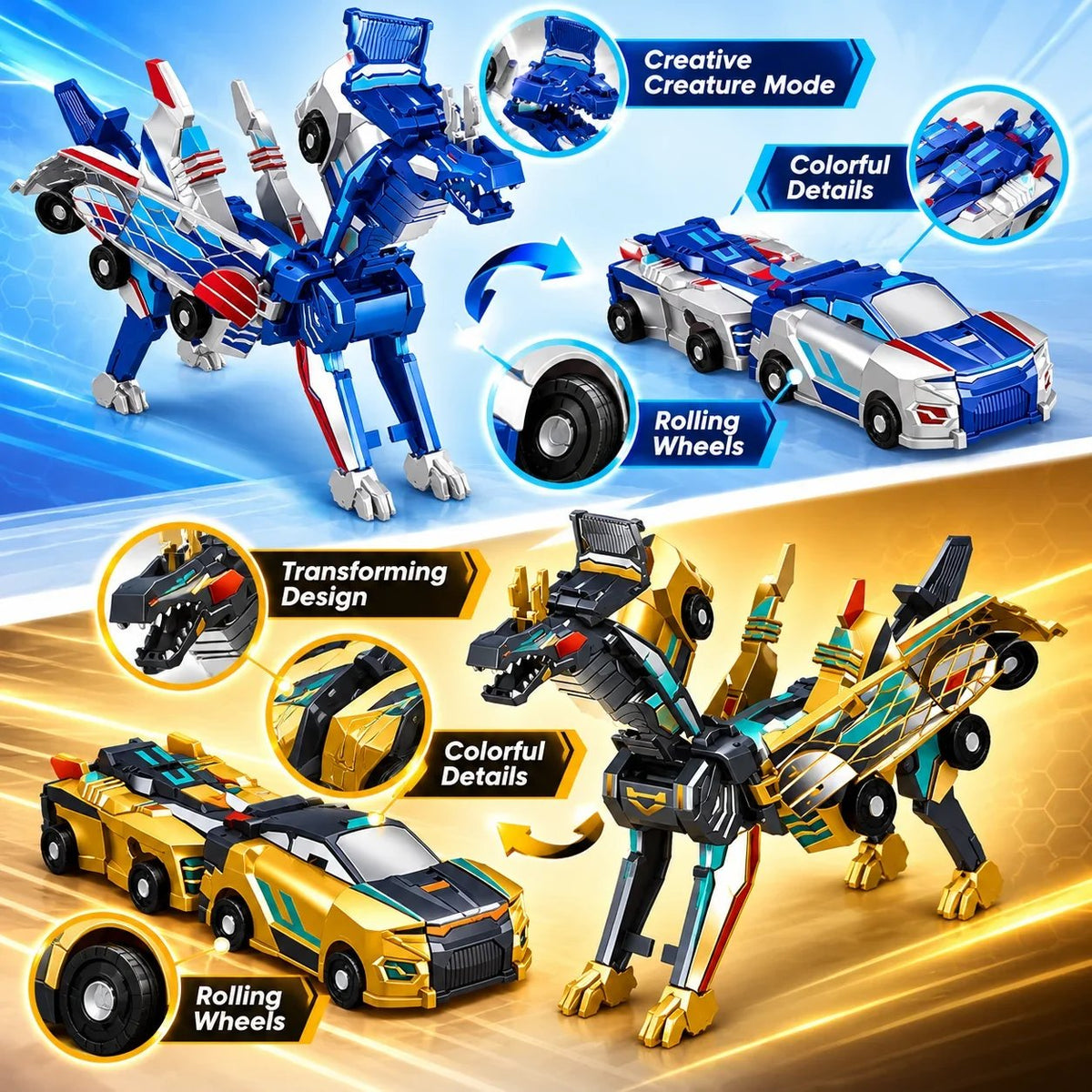 🦖 Transforming Dinosaur Car Toy – 2-in-1 Action Vehicle