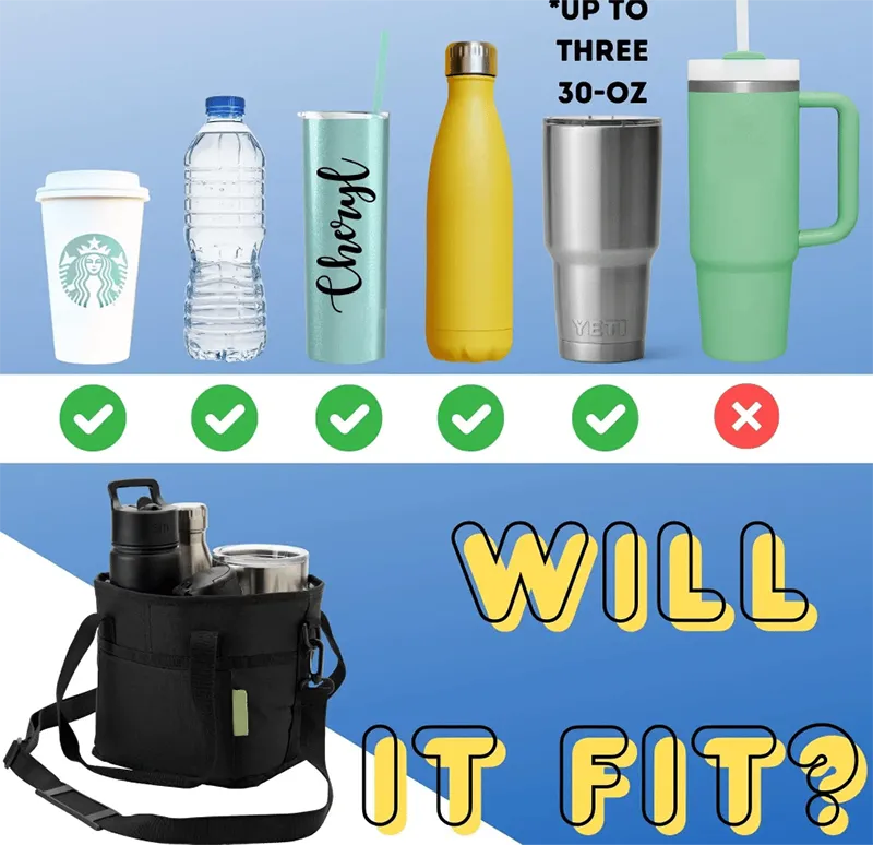 🥤✨ Family-Size 4-Compartment Drink Bag – Carry More Drinks, Keep Them Organized