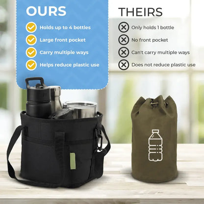 🥤✨ Family-Size 4-Compartment Drink Bag – Carry More Drinks, Keep Them Organized