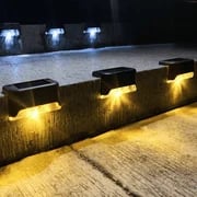 🌞 Solar LED Step & Pathway Lights – Weatherproof Black Wall Lamps with Warm Glow | Buy 2, Get 2 Free 🔥