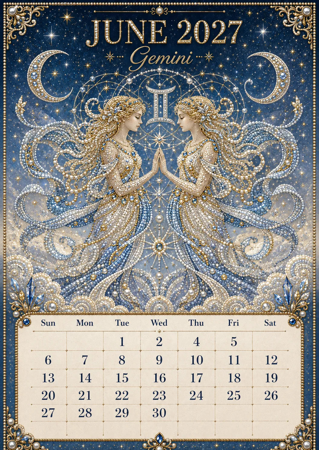 🌙💫 A Year Written in the Stars— Beginner-friendly DIY bead art calendar kit '12 Zodiac Signs 2027’💕