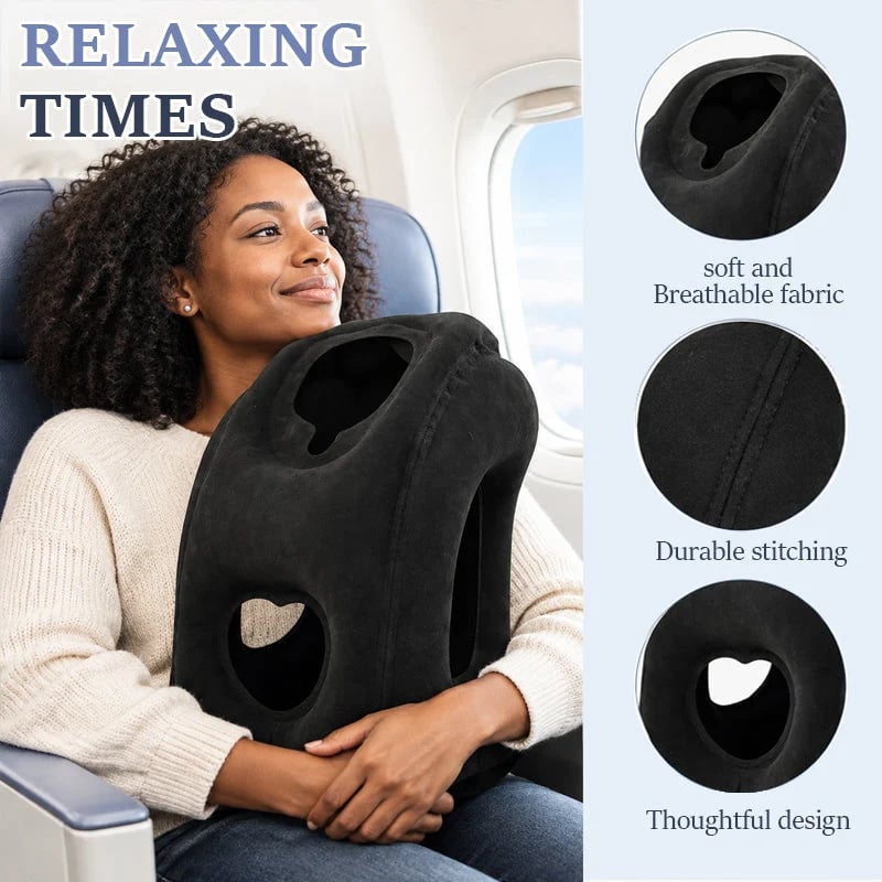 Inflatable Travel Comfort Pillow ✈️ – Lightweight Foldable Neck, Face & Arm Support