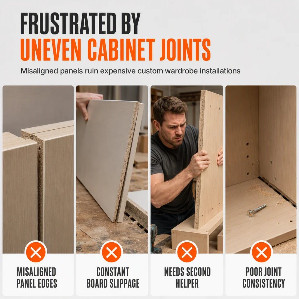 🎉📢BUY 1 GET 1 FREE !! ⏰Wardrobe Cabinet Side Filler Panel Installation Locator and Stepped Positioning Plate for Precise Hole Alignment