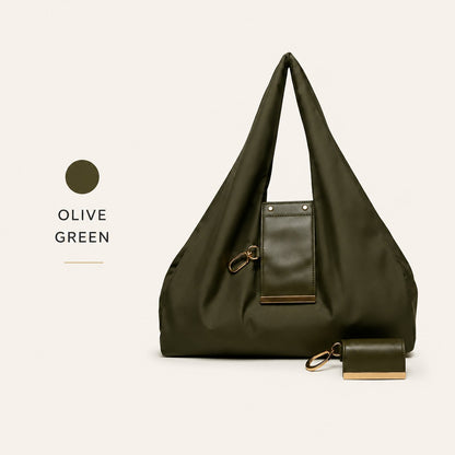 🖤 Varelli Convertible Vegan Leather Tote with Detachable Charm – Black