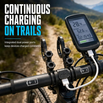 🚴⚡ Bicycle Handlebar Extender – Extra Mounting Space with USB Power & Waterproof Design