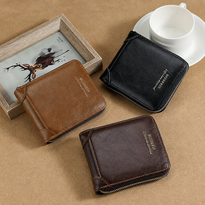 Men’s Calfskin Full-Zip Organizer for Cards, Cash & Daily Essentials 👝
