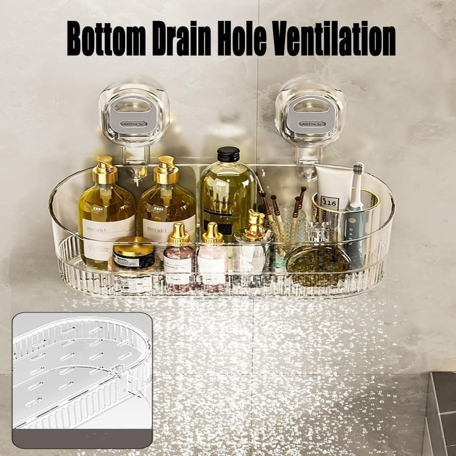 🛁✨ No-Drill Bathroom Storage Box – Strong Suction, Easy Install, More Space