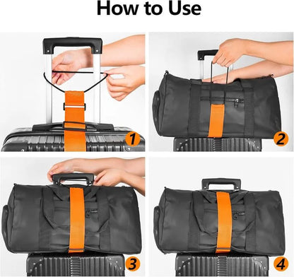 ✈️ 2-Pack Heavy-Duty Adjustable Travel Bag Connector Straps for Easy Suitcase Carrying