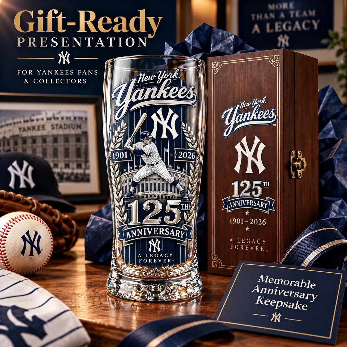 🎉🏆 Let’s Go Tribe! 125th Anniversary Commemorative Pint Glass🎁