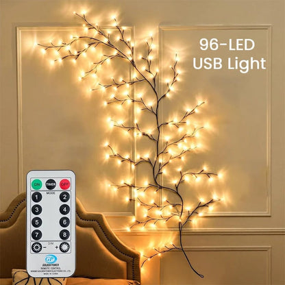 Flexible LED Branch Wall Lights ✨ – Remote-Controlled Glow for Seasonal Decorating