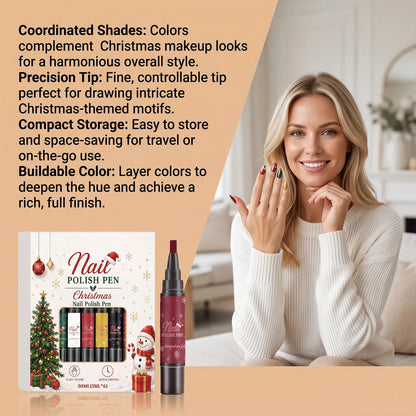 🎄Christmas‑themed Nail Polish Pen Set✨Smooth Easy‑to‑apply No‑bake DIY Multi‑color Nail Art Kit Convenient Drawing Nail Pens