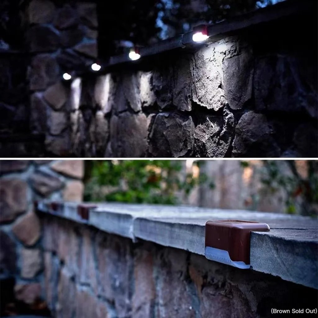 🌞 Solar LED Step & Pathway Lights – Weatherproof Black Wall Lamps with Warm Glow | Buy 2, Get 2 Free 🔥