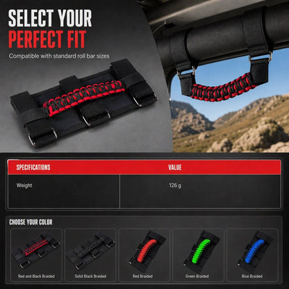 Braided Paracord Roof Grab Handle 🚙 – Non-Slip Off-Road Passenger Grip