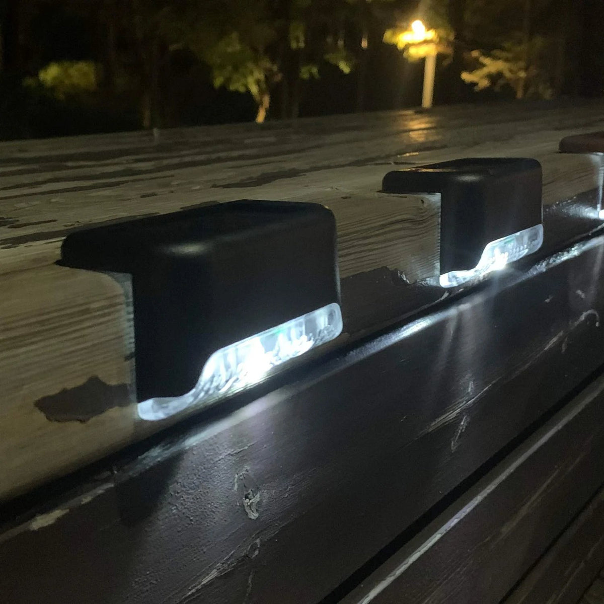 🌞 Solar LED Step & Pathway Lights – Weatherproof Black Wall Lamps with Warm Glow | Buy 2, Get 2 Free 🔥