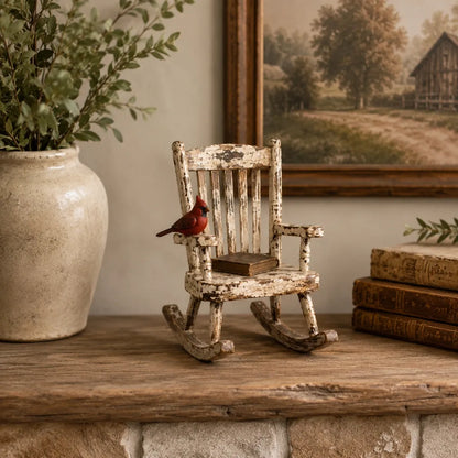 Rustic Cardinal Rocking Chair Decor