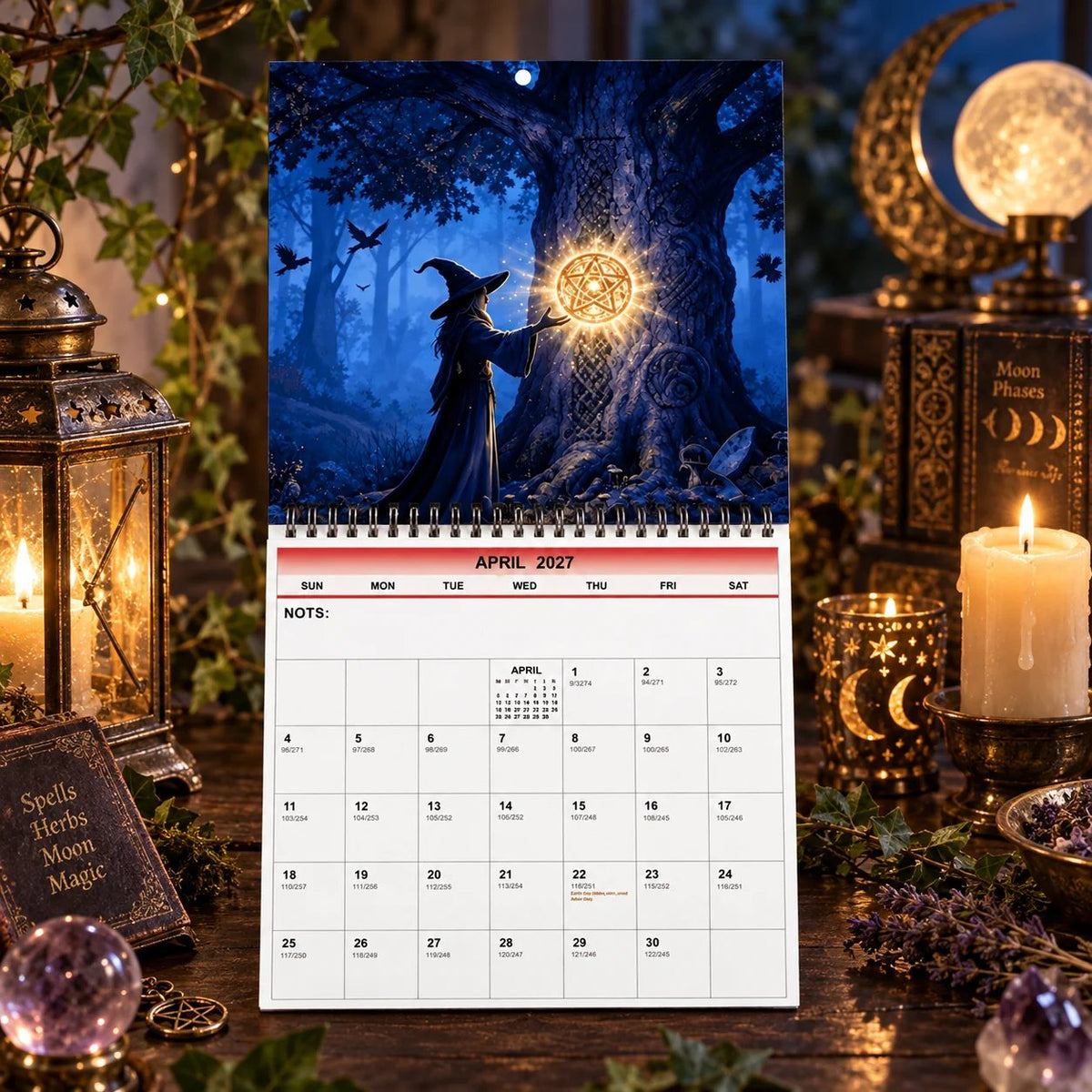 🔮🧙Witches’ Calendar 2027 Wall Calendar – 12-Month Mystical Witch Calendar, Enchanted Forest Hanging Wall Planner for Wicca, Witchcraft & Magic Lovers