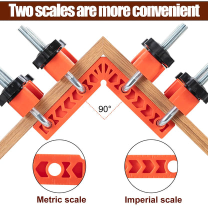 🔧 8-Piece 90° Corner Clamp Set with L-Shaped Positioning Squares for 3" and 4" Woodworking Joints