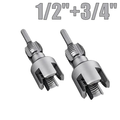 💯Drill-Powered Pipe Thread Cutting Bit — Internal & External Threading for 1/2' & 3/4' Plastic Pipes