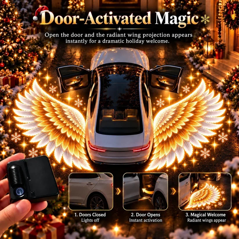 🎄 BUY 1 GET 1 FREE 🎁 Guardian Wings™ – Christmas Angel Wing Car Door Projector Lights (2-Pack) ✨