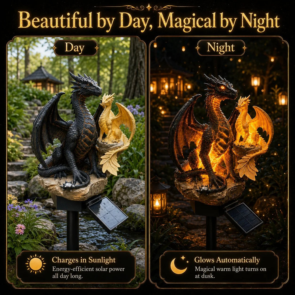🔥HOT SALE🔥Amethyst Crystal Dragon🐉Solar Dragon Crystal Garden Light