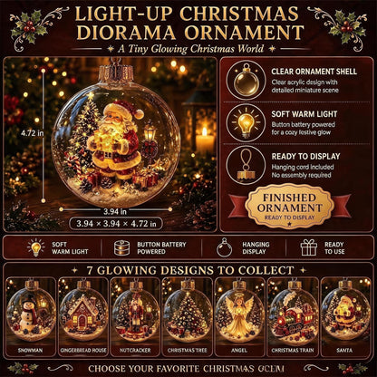 49% OFF This Week Promotions🎉🎉Glowing Christmas Diorama Ornament