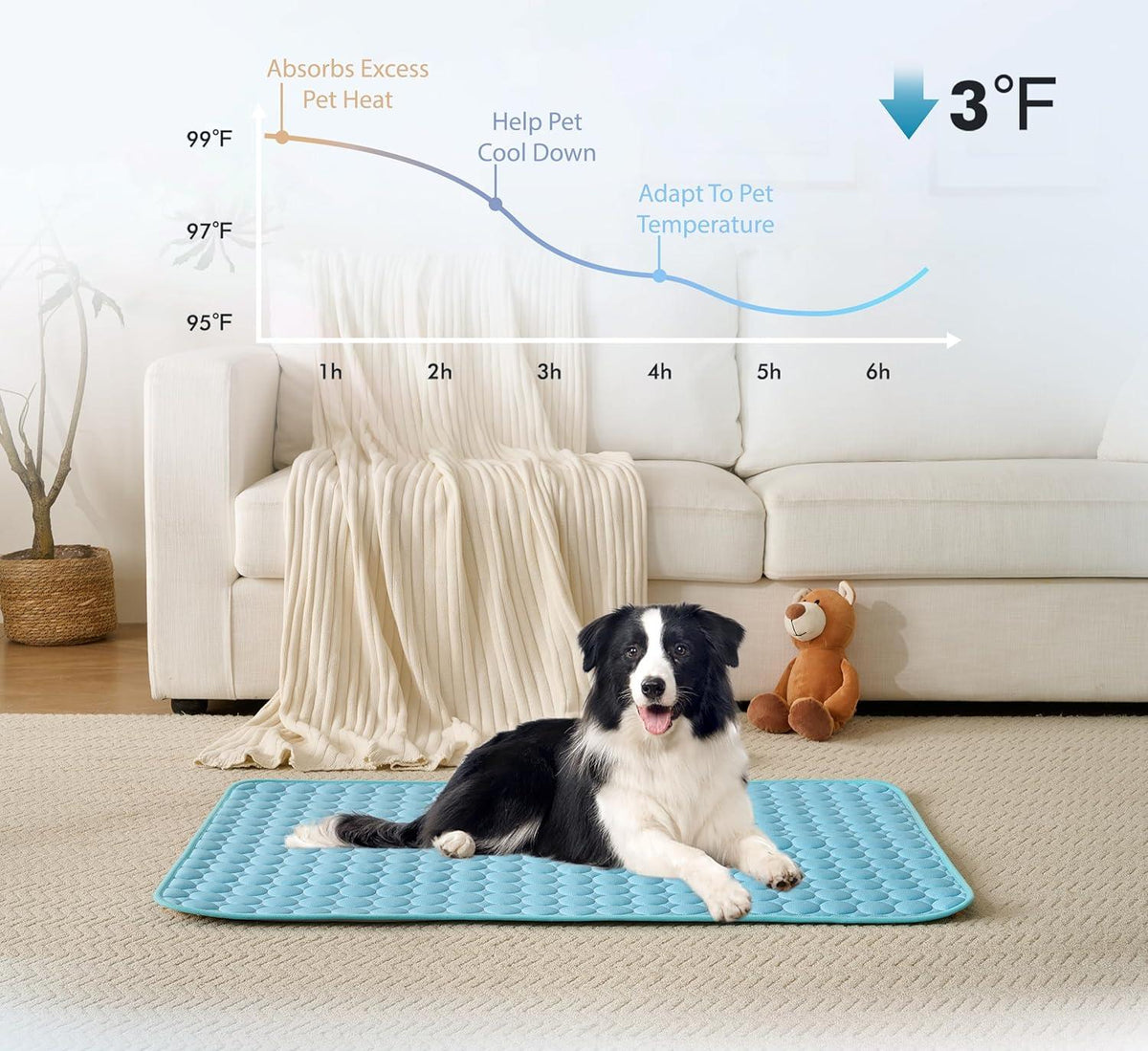 🐶 Cooling Mat for Dogs – Refreshing Pet Pad, Blue XS 40×30cm