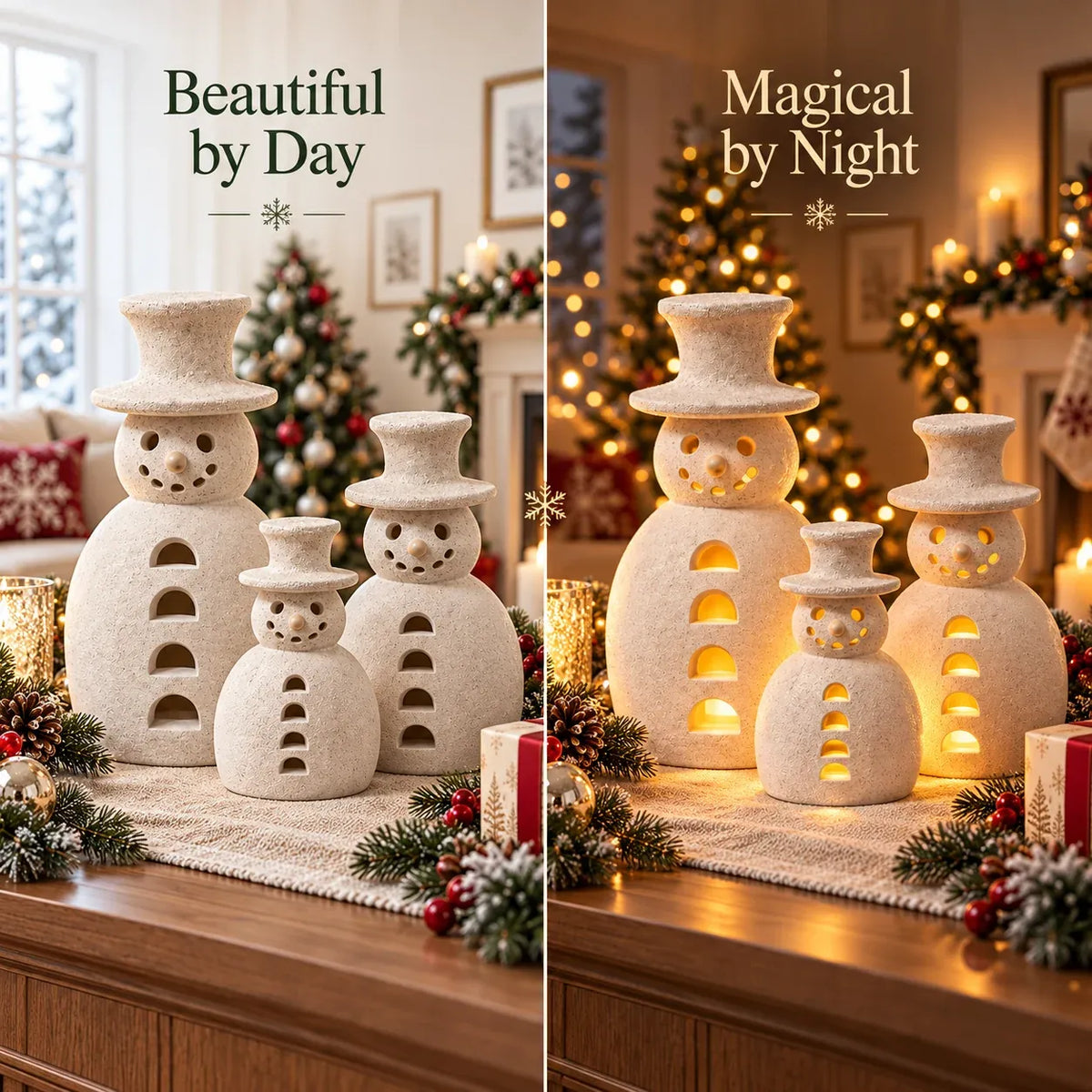 🔥😍🤍 40% OFF | Neutral Snowman Glow Decor – Beautiful by Day, Magical by Night