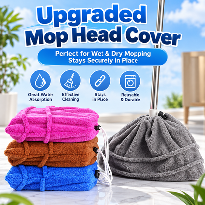 2 PCS Reusable Microfiber Mop Head Cover, Dust & Spill Cleaning Pad