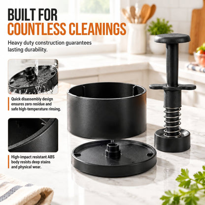 🍔 Spring-Loaded Burger Press – Easy Patty Maker for Beef, Shrimp & More