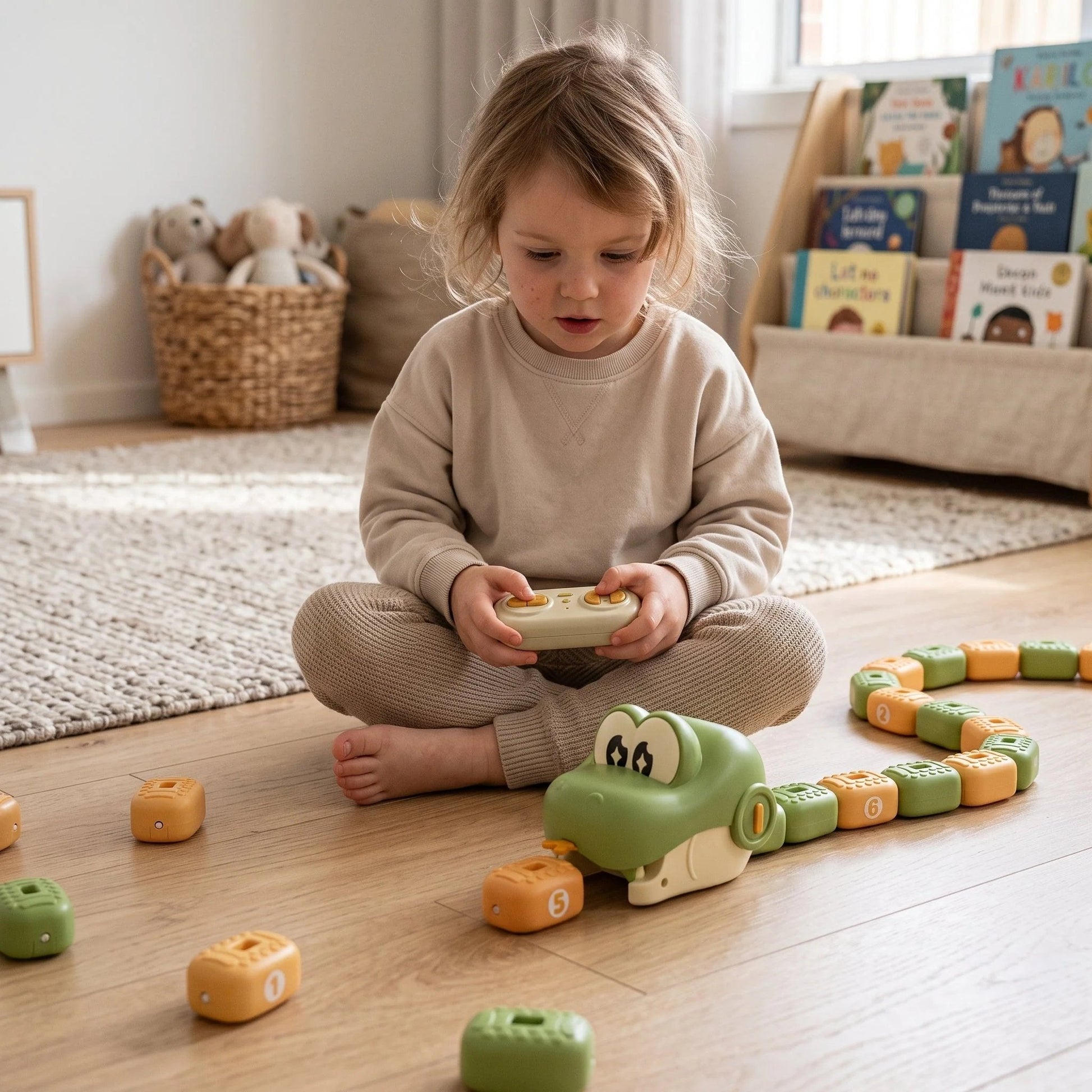🐍🧲 Remote-Controlled Magnetic Feeding Snake Game – Chase, Collect & Play