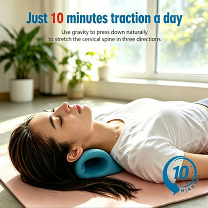 💙 Cervical Neck Stretcher Pillow for Posture Support & Shoulder Relaxation - Blue