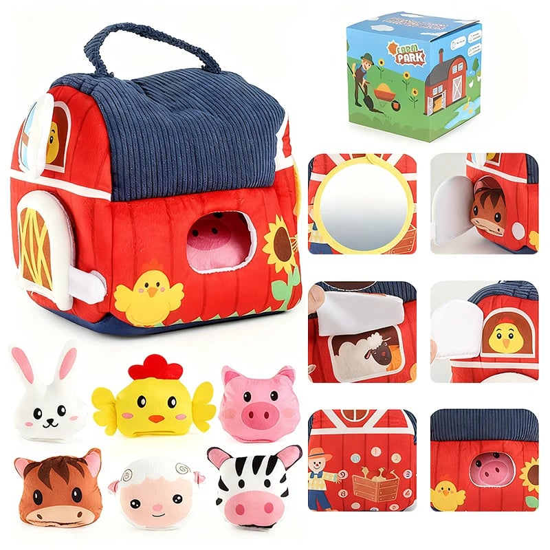 50% OFF 🐮 Interactive Plush Farmhouse Playset – Soft & Playful Farm Fun for Kids