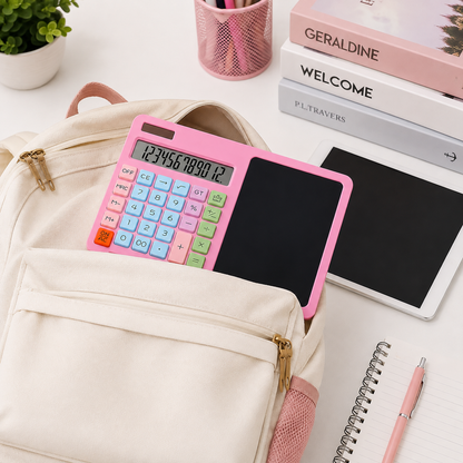 🧮 2-in-1 Calculator & LCD Writing Tablet – Notes Made Easy