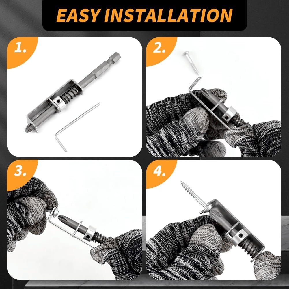 Spring loaded Screw Holder Bit,Single Hand Operation Bit Holders