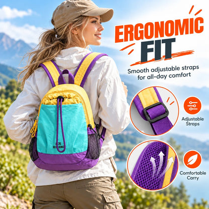 Lightweight Color-Block Mini Backpack 🎒 – Unisex Everyday Bag | Special Sale