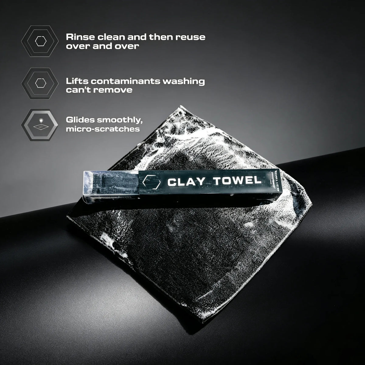✨ Automotive Clay Towel 12 x 12 in – Fine-Grade Brushed Microfiber for Smooth, Contaminant-Free Paint