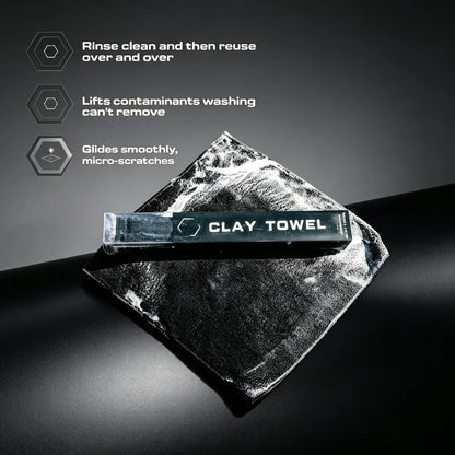 ✨ Automotive Clay Towel 12 x 12 in – Fine-Grade Brushed Microfiber for Smooth, Contaminant-Free Paint