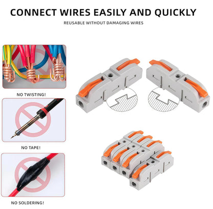 💯Universal Quick Lever Electrical Wire Connectors (24-12 AWG) Assortment (50/100Pcs) + Wire Stripper