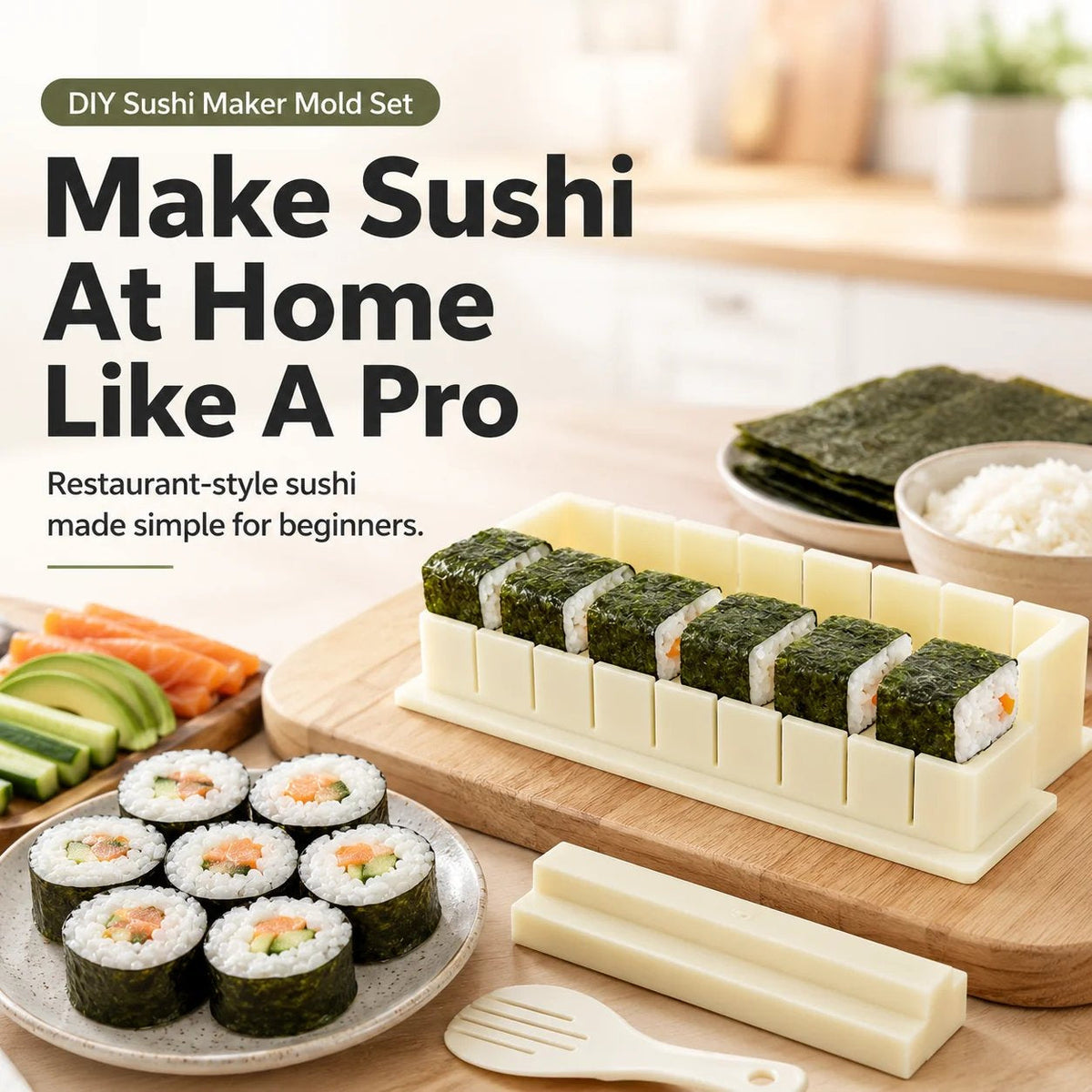 🍣 Easy Sushi Roll Mold for Homemade Japanese-Style Rolls at Home