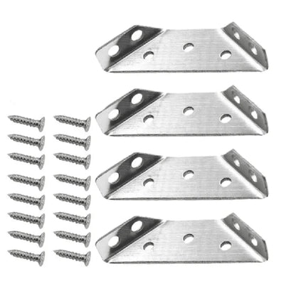💯📢📢50% OFF !! ⏰UNIVERSAL STAINLESS STEEL FURNITURE CORNER BRACES — Triangular Stability Reinforcement | Rust-Proof Structural Support & Easy Install 🔧