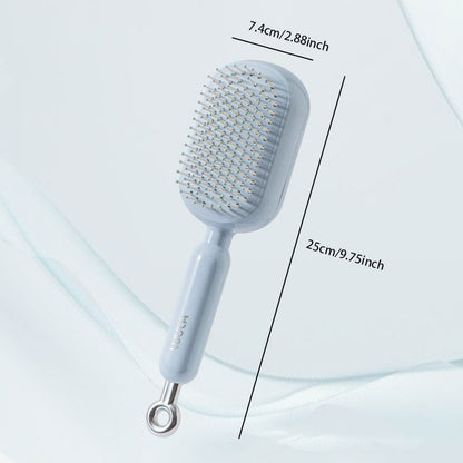 Retractable Cushion Hairbrush 💗 – Pink Scalp Massage Comb