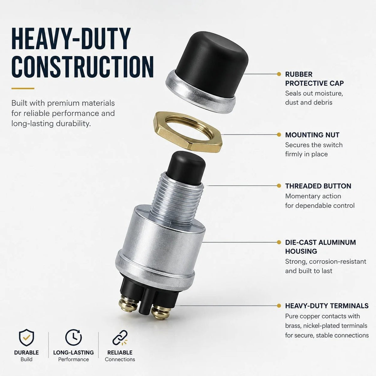 💯Heavy-Duty Engine Start Push Button Switch